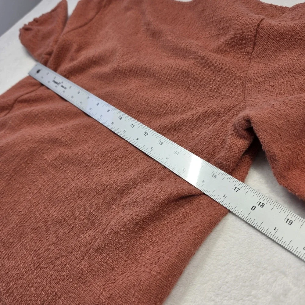 Madewell Texture & Thread Wrap Top Womens Small Rust Short Sleeve Tie Side